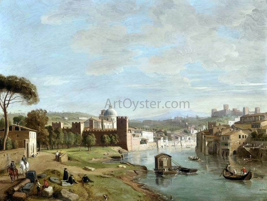 Caspar Andriaans Van Wittel Verona: A View of the River Adige at San Giorgio in Braida - Hand Painted Oil Painting