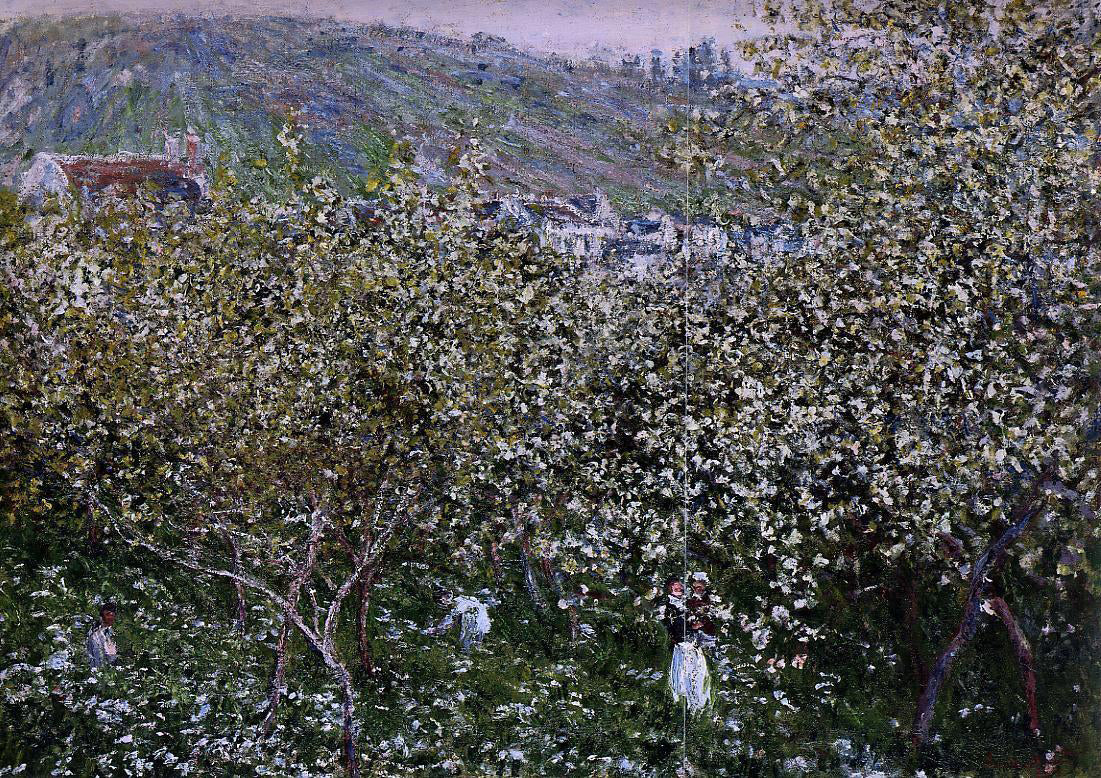 Claude Oscar Monet Vetheuil, Flowering Plum Trees - Hand Painted Oil Painting
