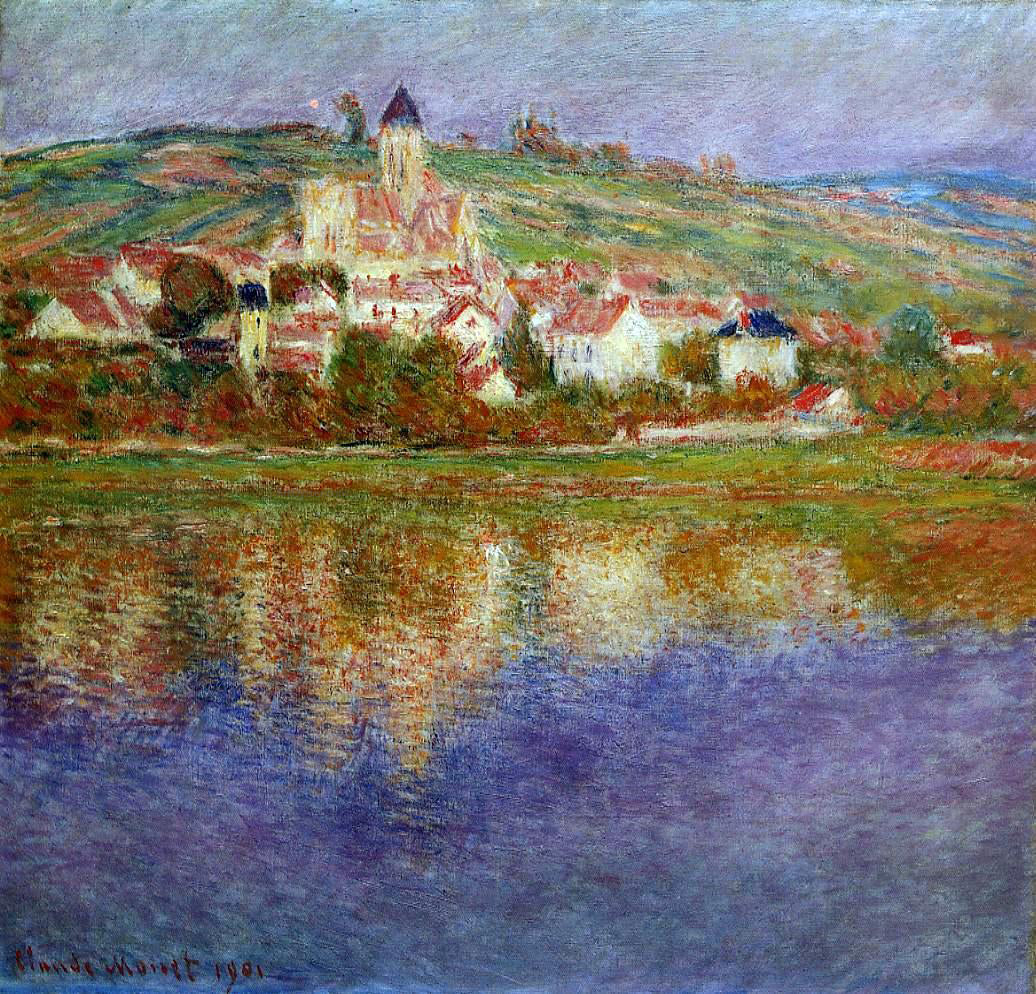 Claude Oscar Monet Vetheuil, Pink Effect - Hand Painted Oil Painting