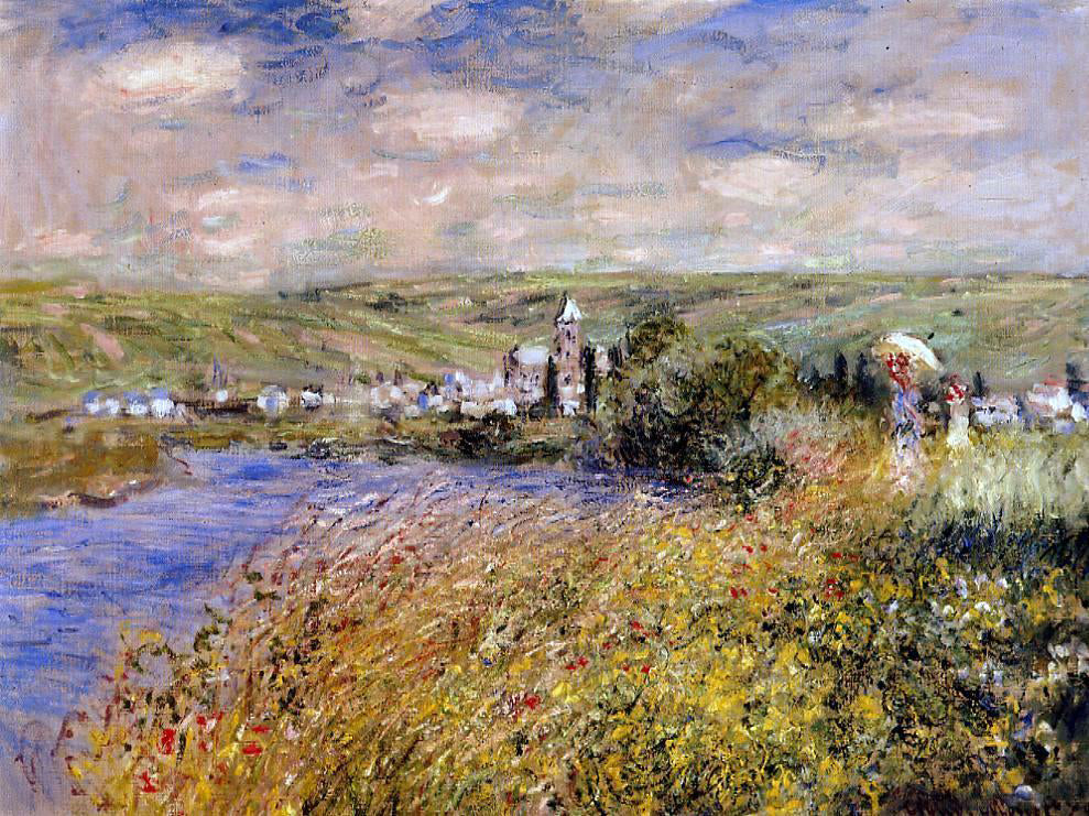 Claude Oscar Monet Vetheuil Seen from Ile Saint Martin - Hand Painted Oil Painting
