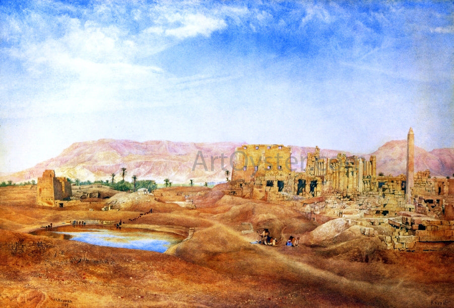 Henry Roderick Newman View at Karnak, Egypt - Hand Painted Oil Painting