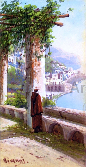  Girolamo Gianni View from a convent, Capri - Hand Painted Oil Painting