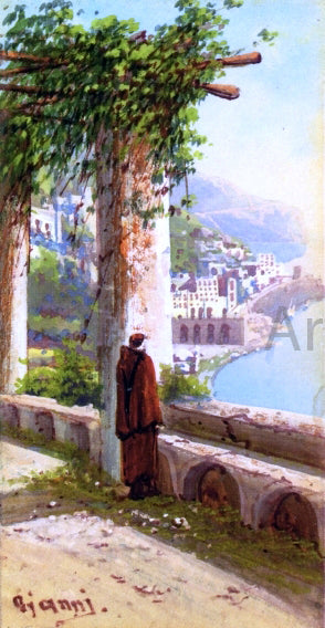Girolamo Gianni View from a convent, Capri - Hand Painted Oil Painting