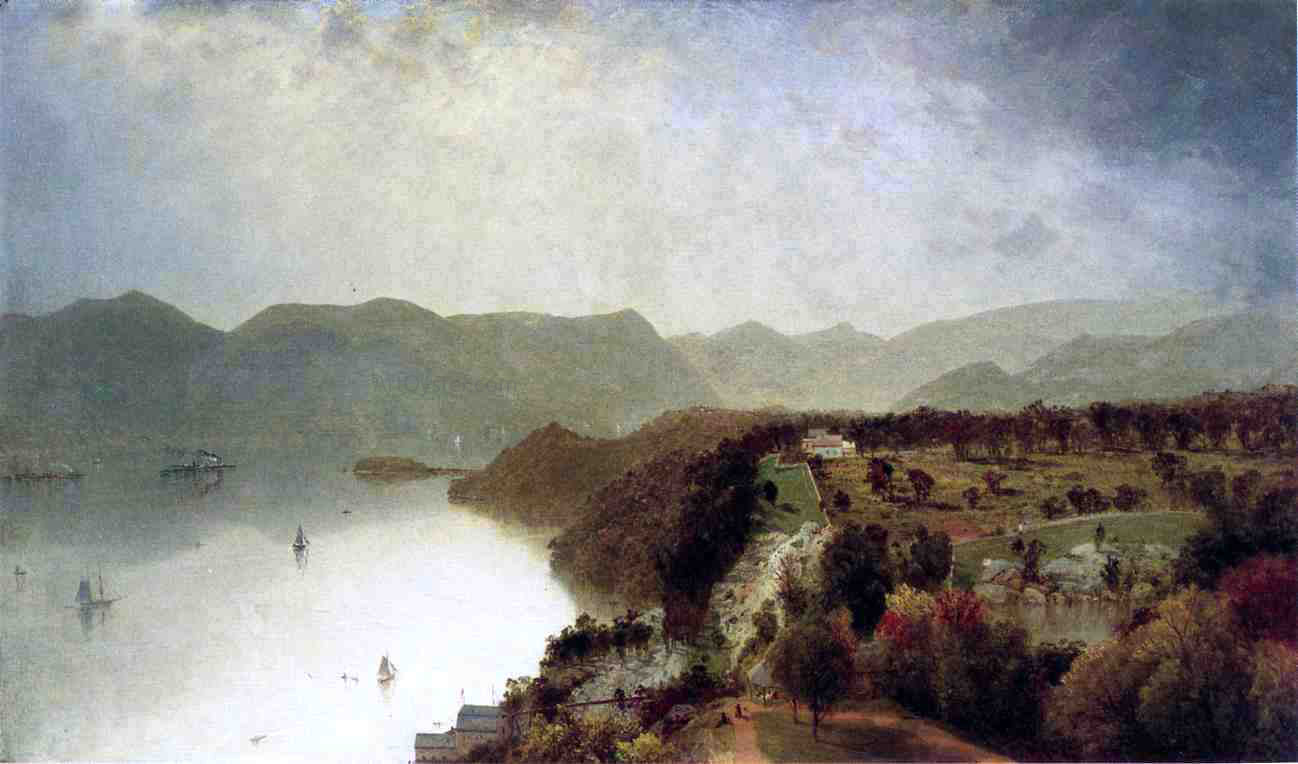 John Frederick Kensett View from Cozzens Hotel near West Point - Hand Painted Oil Painting