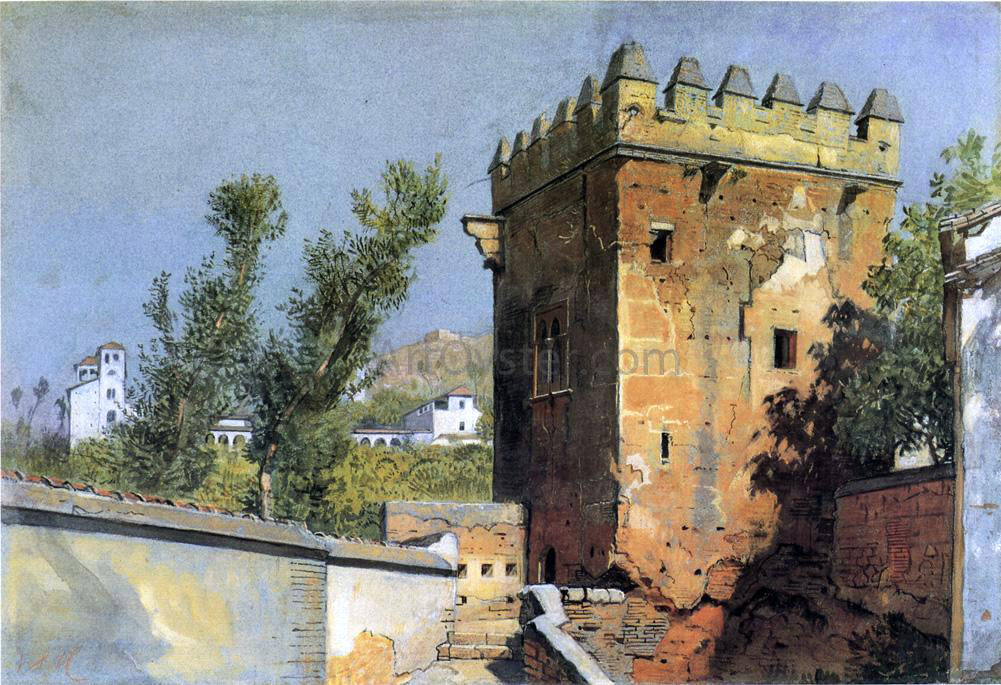 William Stanley Haseltine A View from the Alhambra, Spain - Hand Painted Oil Painting