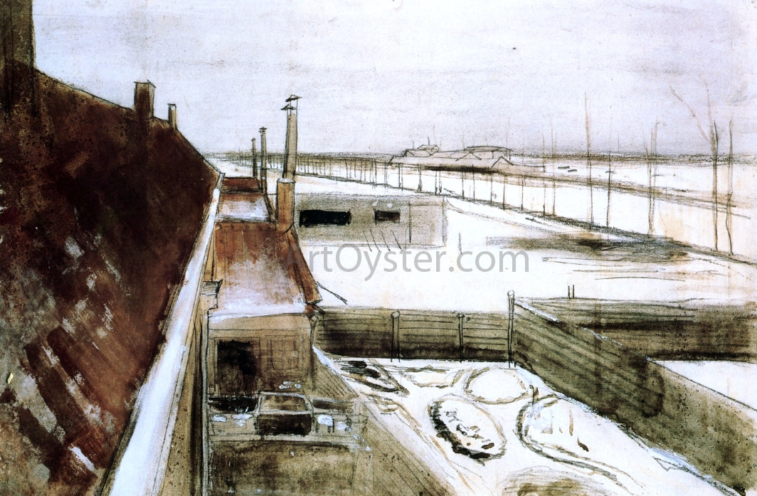 Vincent Van Gogh View from the Window of Vincent's Studio in Winter - Hand Painted Oil Painting