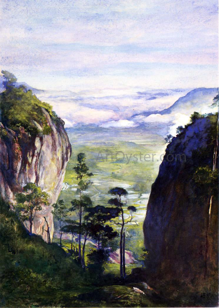 John La Farge View in Ceylon, near Dambula, Looking over Rice Fields - Hand Painted Oil Painting