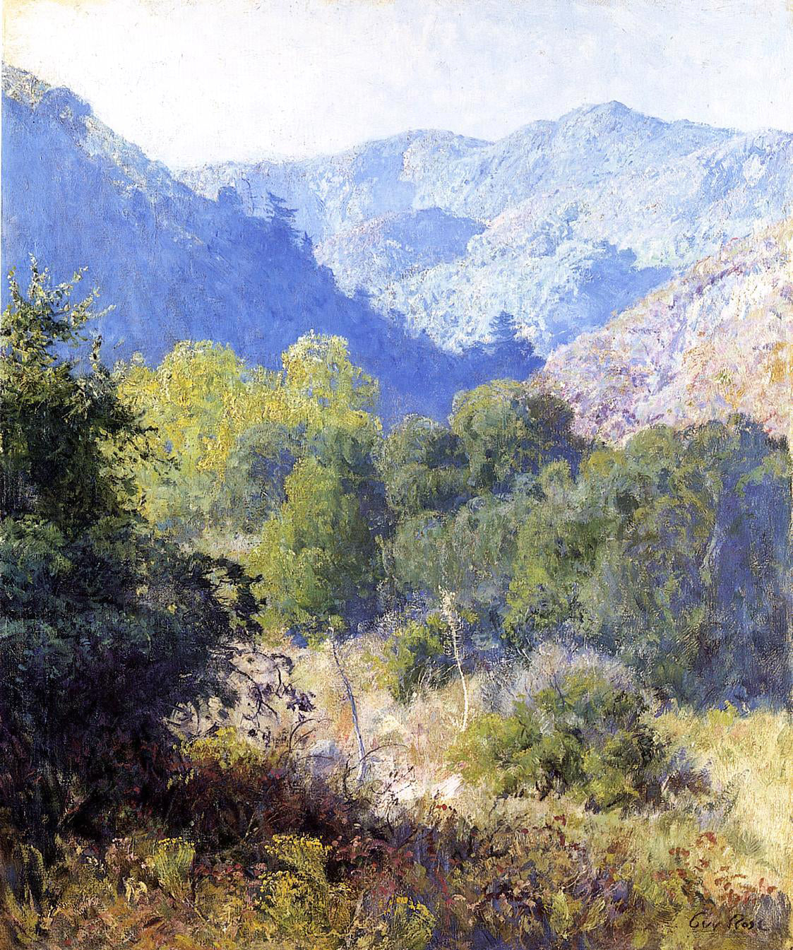 Guy Orlando Rose View in the San Gabriel Mountains - Hand Painted Oil Painting