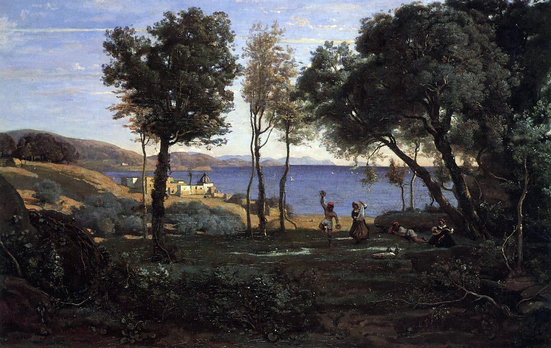 Jean-Baptiste-Camille Corot View near Naples - Hand Painted Oil Painting