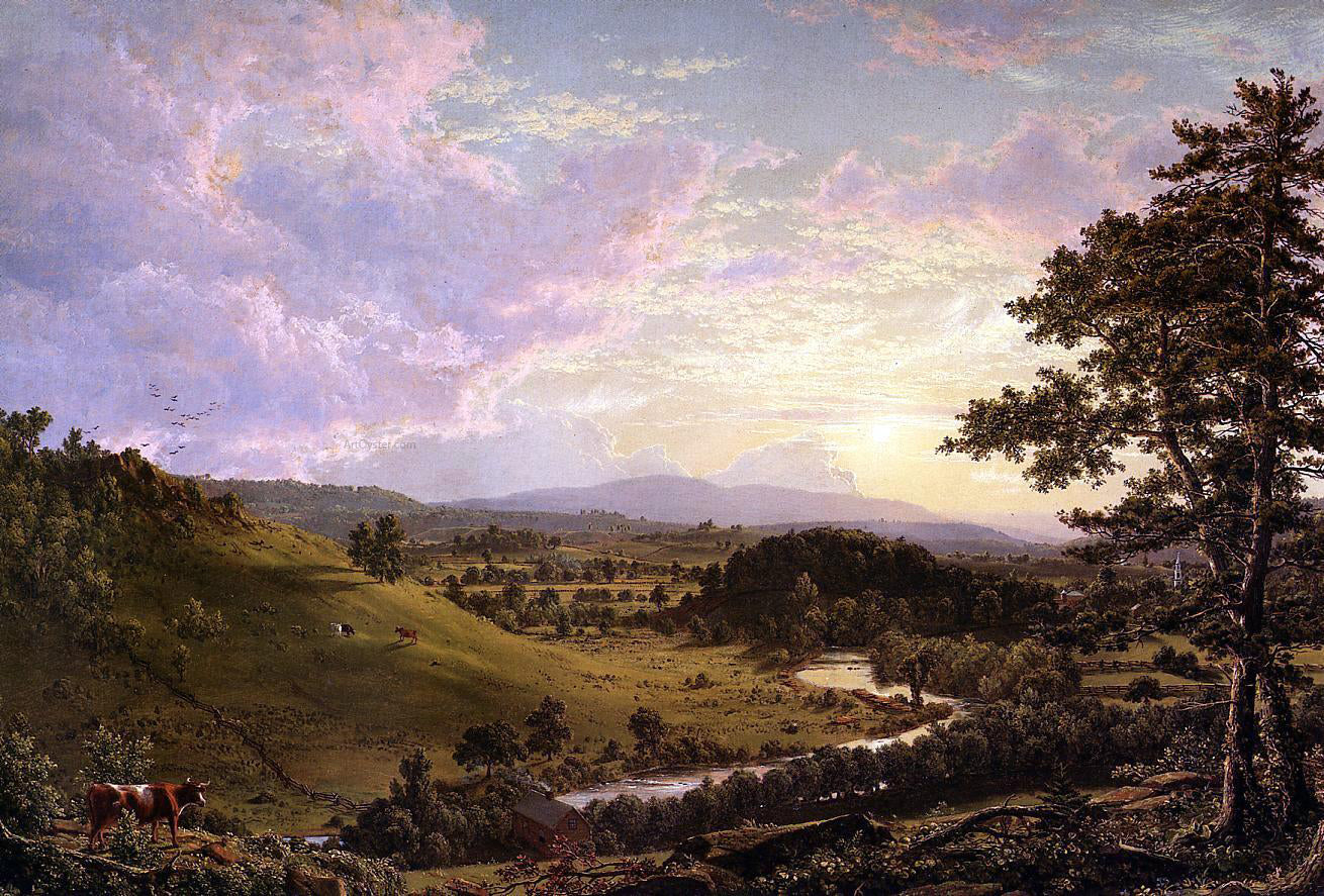 Frederic Edwin Church View near Stockbridge, Mass. - Hand Painted Oil Painting