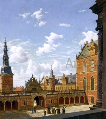 Frederik Christian Lund View of a Castle, Fredericksborg - Hand Painted Oil Painting