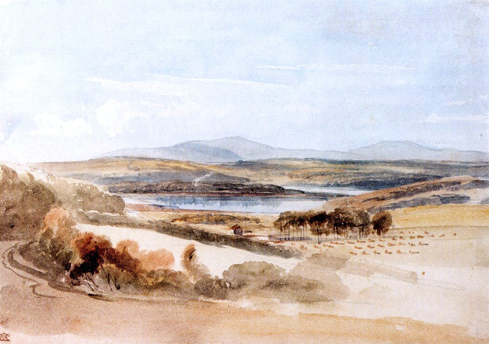 William Leighton Leitch View Of A Loch And Mountains, Kirkcudbrightshire - Hand Painted Oil Painting