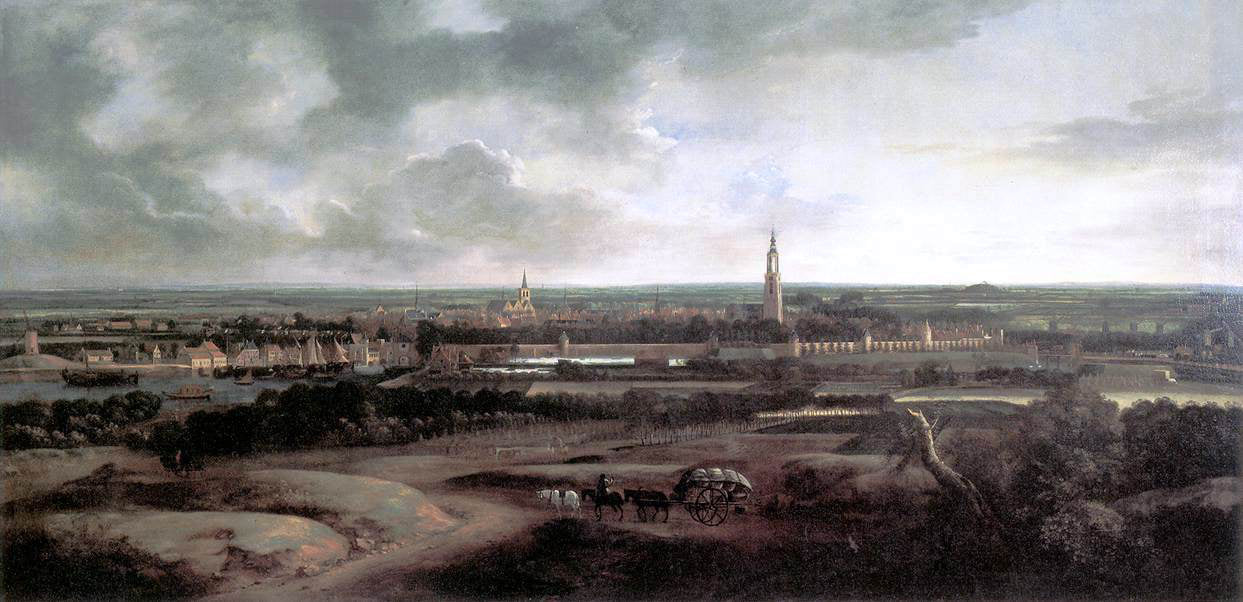 Mathias Withoos View of Amersfoort - Hand Painted Oil Painting