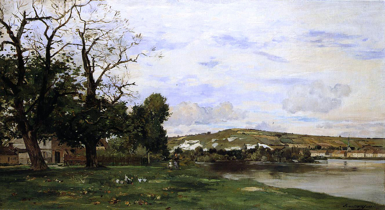 Edmond Yon View of Andelys - Hand Painted Oil Painting