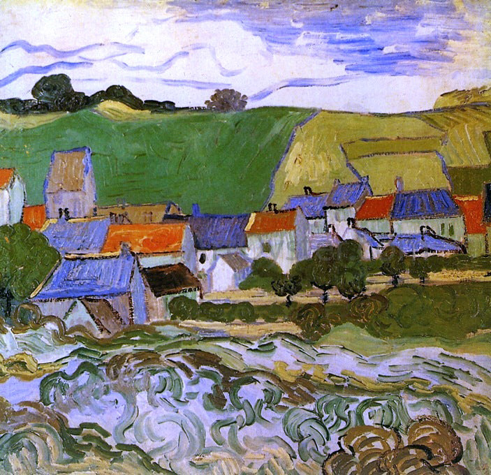 Vincent Van Gogh View of Auvers - Hand Painted Oil Painting