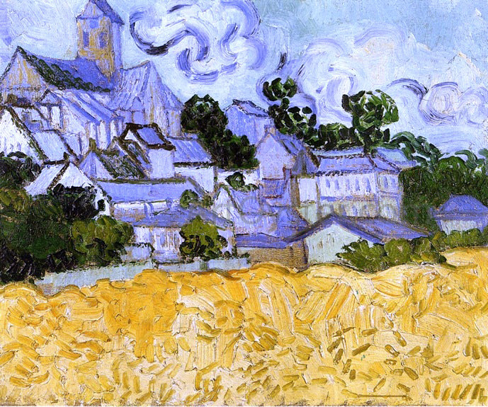  Vincent Van Gogh View of Auvers with Church - Hand Painted Oil Painting