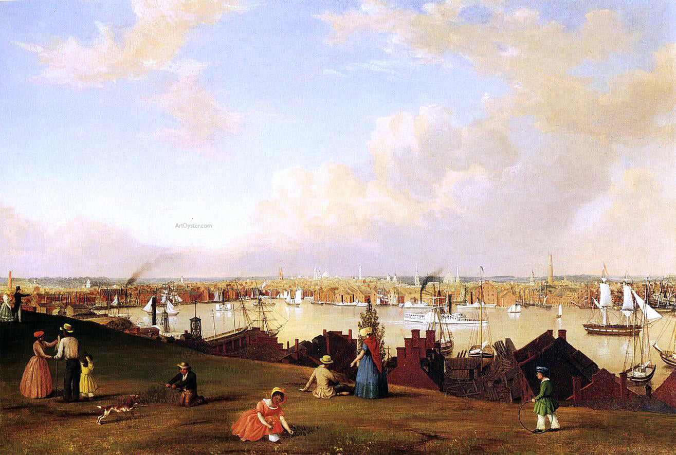 Fitz Hugh Lane View of Baltimore - Hand Painted Oil Painting