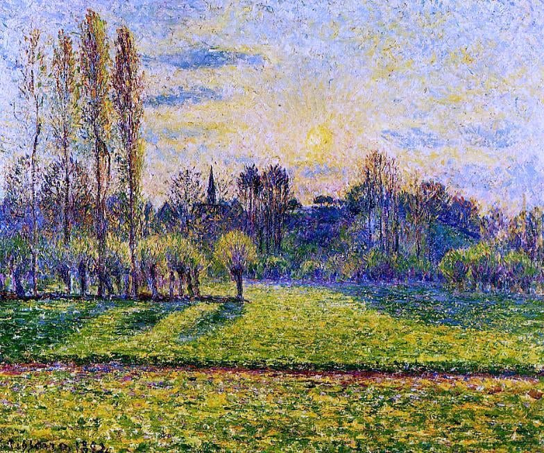 Camille Pissarro View of Bazincourt, Sunset - Hand Painted Oil Painting