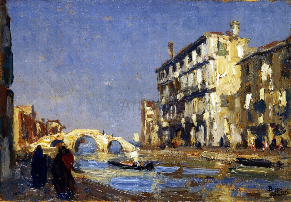 Beppe Ciardi View of Canareggio - Hand Painted Oil Painting