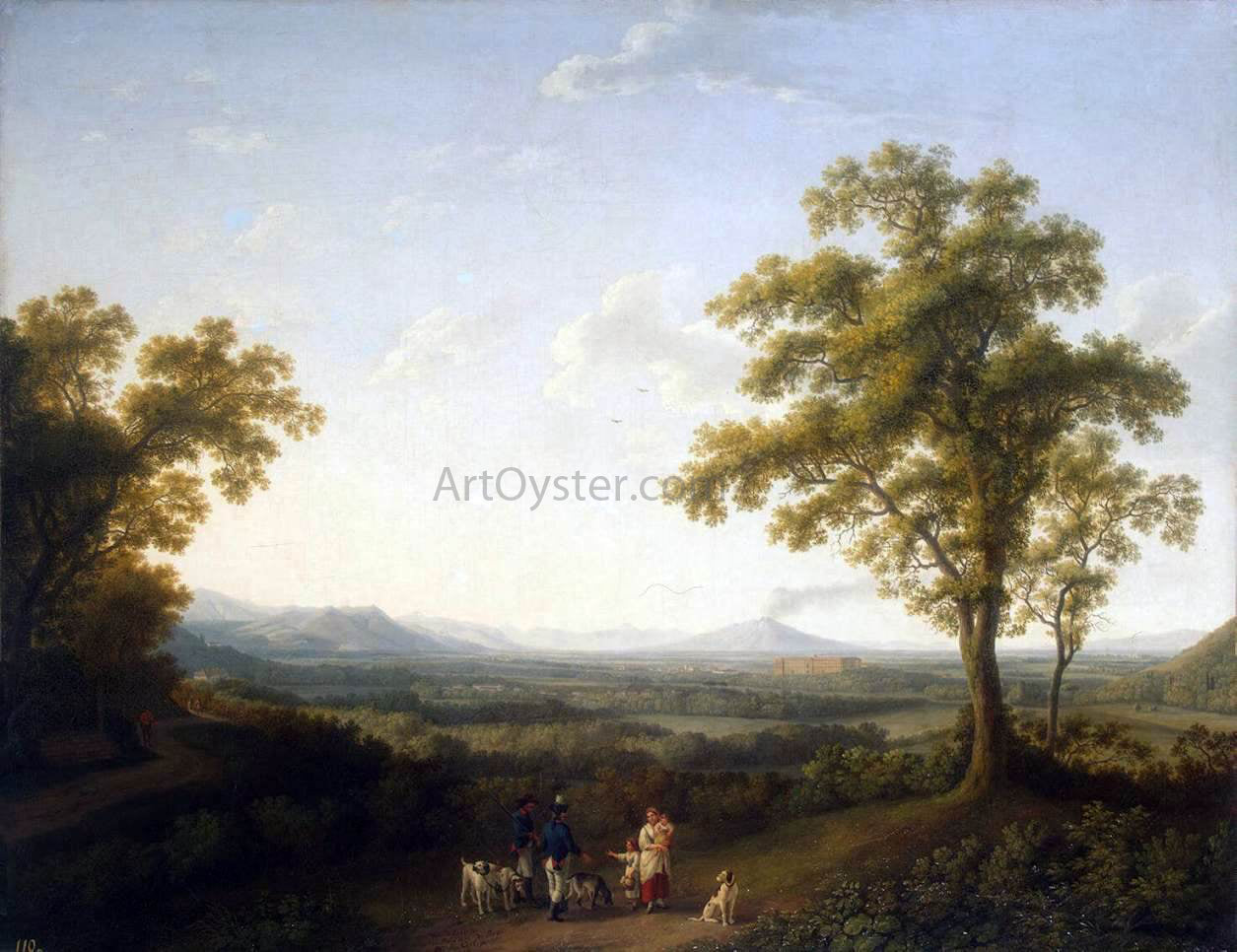 Jacob Philipp Hackert View of Caserta - Hand Painted Oil Painting