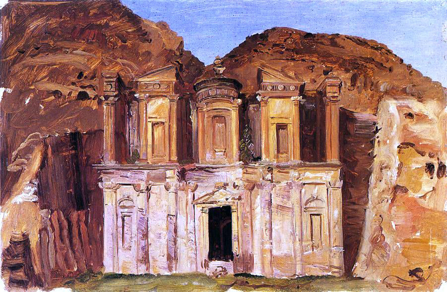 Frederic Edwin Church A View of Ed Deir, Petra, Jordan - Hand Painted Oil Painting