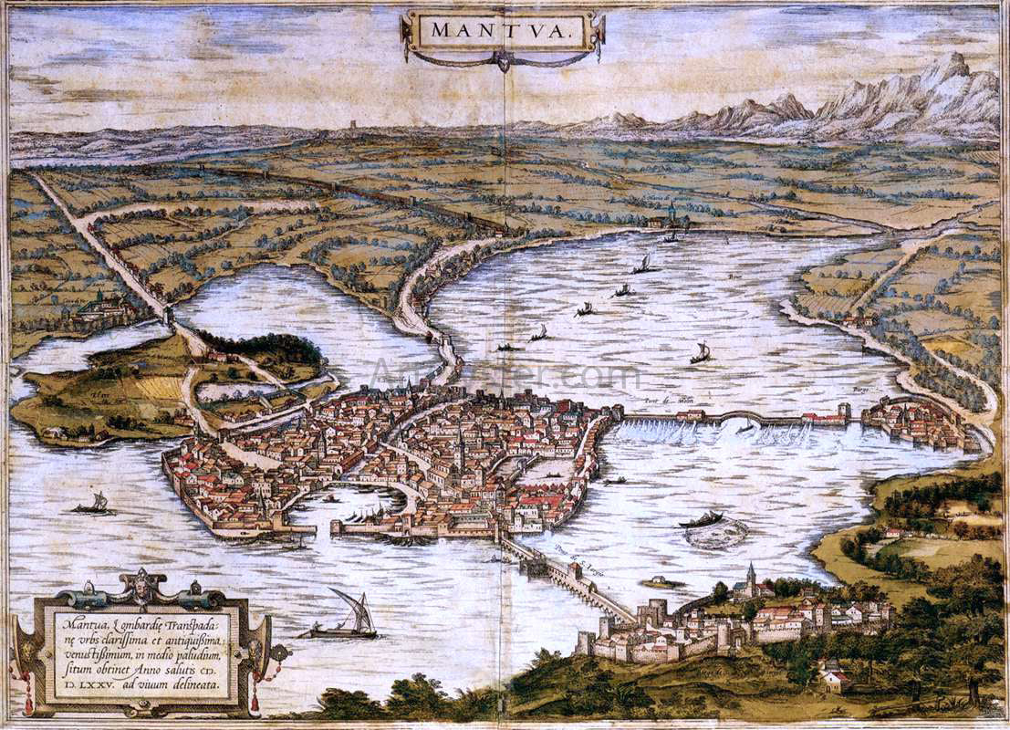 Frans Hogenberg View of Mantua - Hand Painted Oil Painting