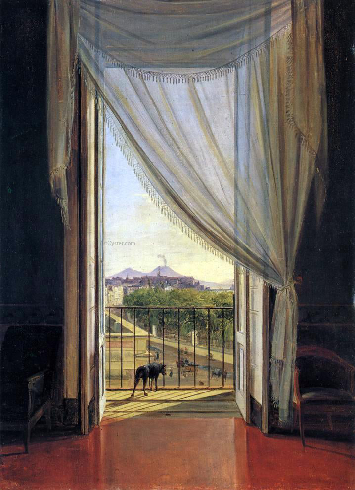 Franz Ludwig Catel View of Naples through a Window - Hand Painted Oil Painting