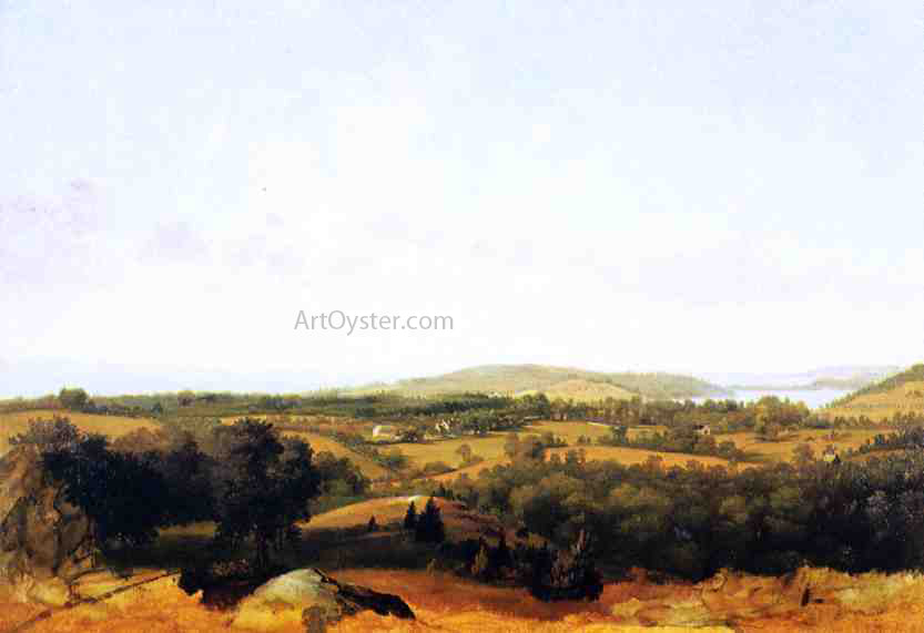 David Johnson View of Narragansett Bay near Warwick, Rhode Island - Hand Painted Oil Painting
