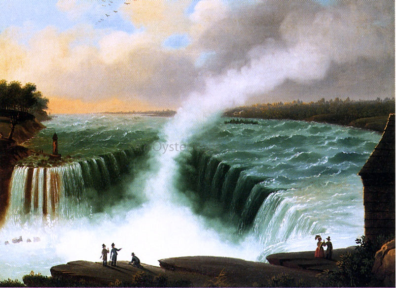 Nicolino Calyo View of Niagara Falls - Hand Painted Oil Painting