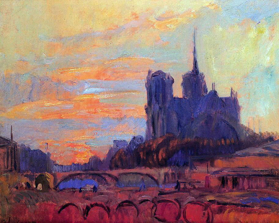 Albert Lebourg View of Notre Dame and the Seine - Hand Painted Oil Painting