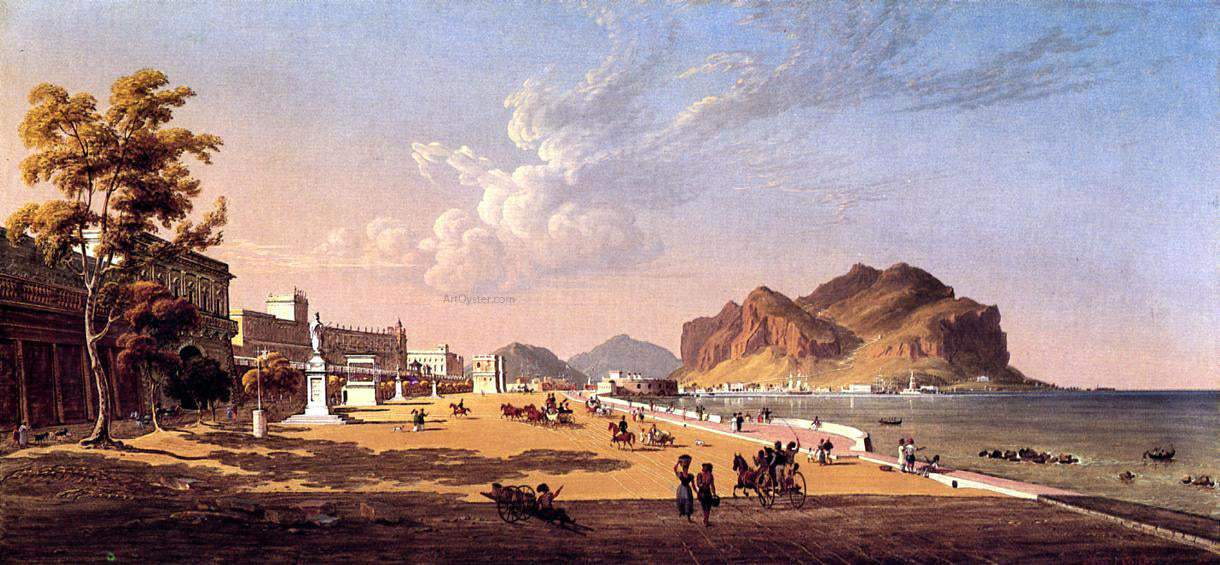 Robert Salmon View of Palermo - Hand Painted Oil Painting