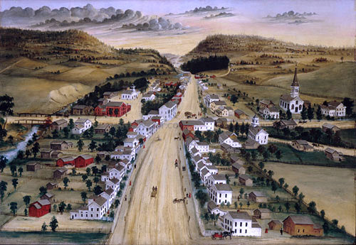Joseph H Hidley View of Poestenkill, New York - Hand Painted Oil Painting