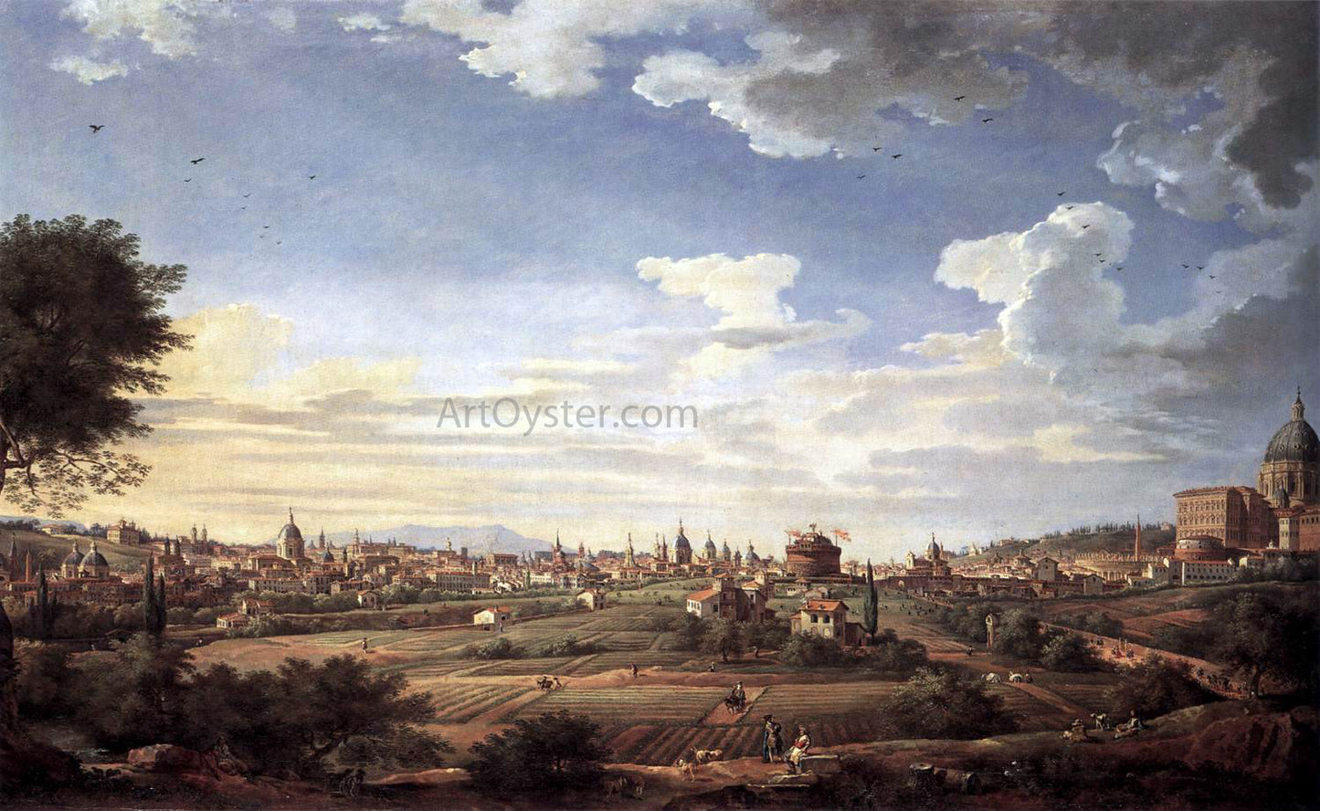 Giovanni Paolo Pannini View of Rome from Mt. Mario, in the Southeast - Hand Painted Oil Painting