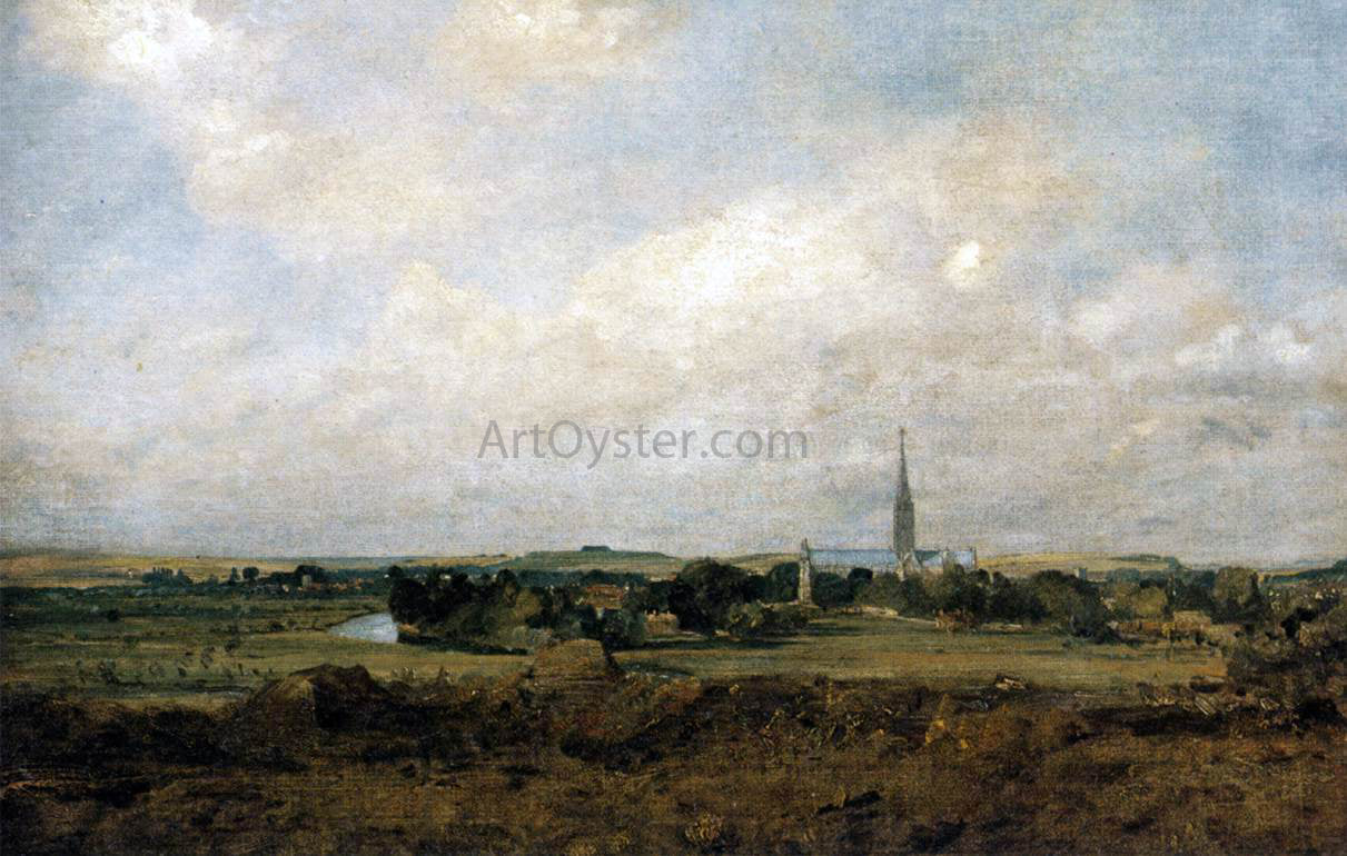 John Constable View of Salisbury - Hand Painted Oil Painting