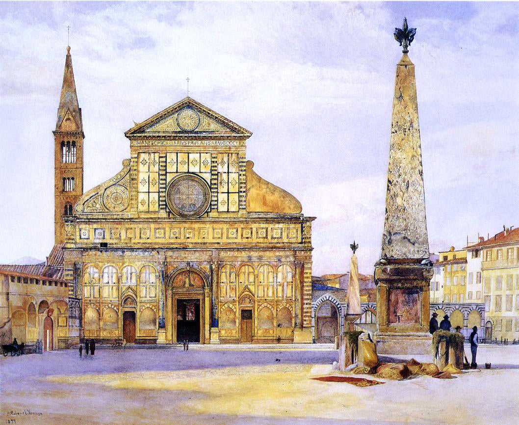 Henry Roderick Newman A View of Santa Maria Novella - Hand Painted Oil Painting