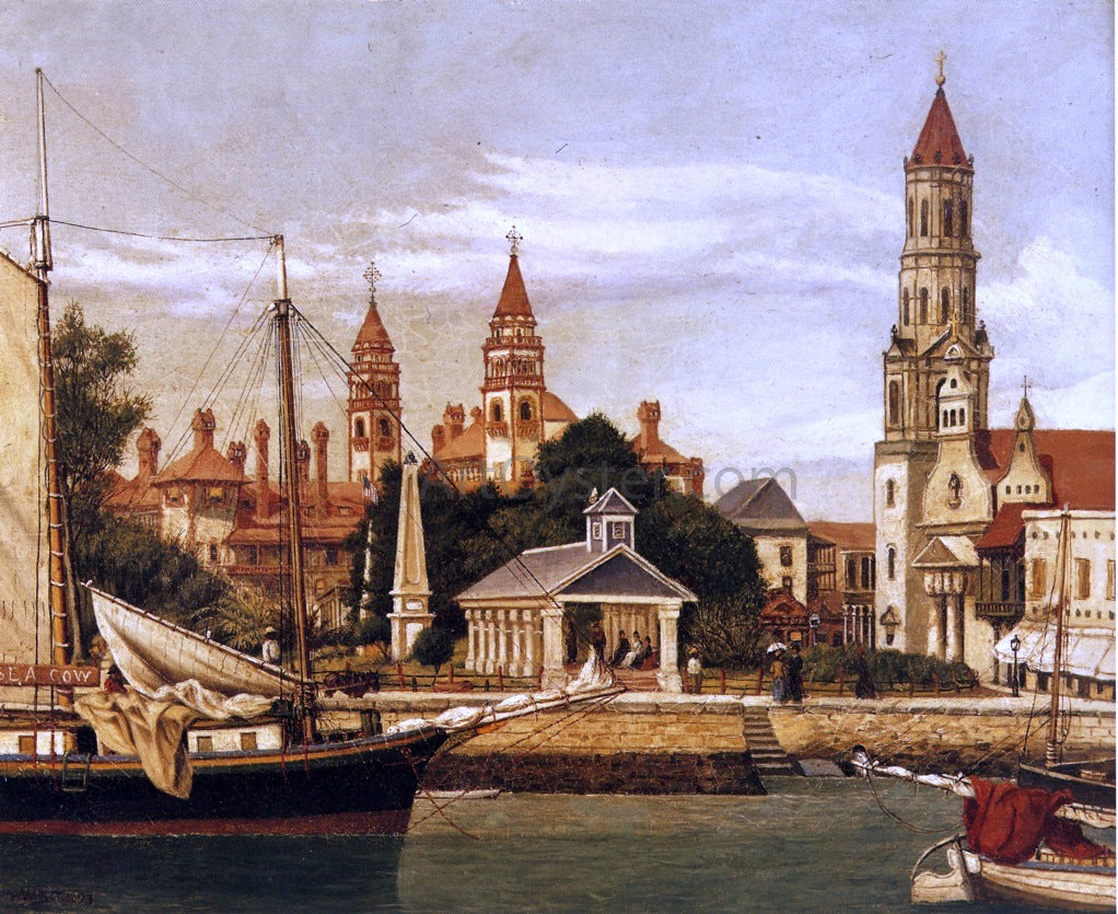 William Aiken Walker View of St. Augustine Harbor - Hand Painted Oil Painting