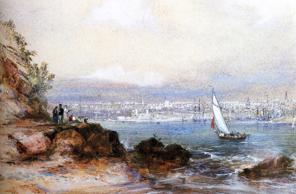 Conrad Martens View Of Sydney Harbour - Hand Painted Oil Painting