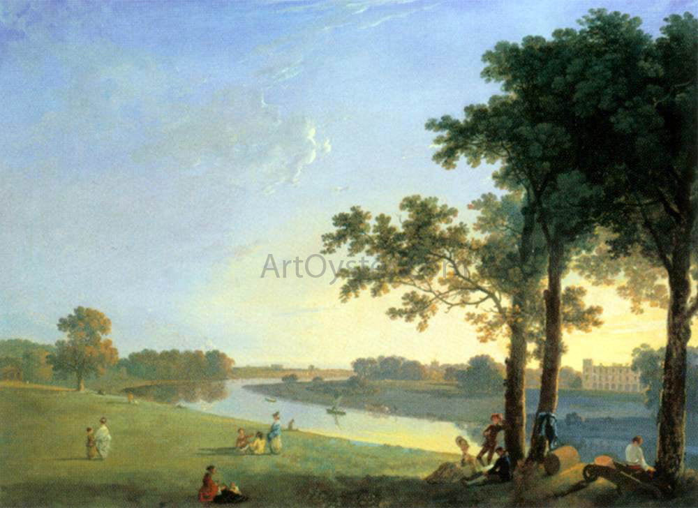 Richard Wilson View of Syon House Across the Thames near Kew Gardens - Hand Painted Oil Painting