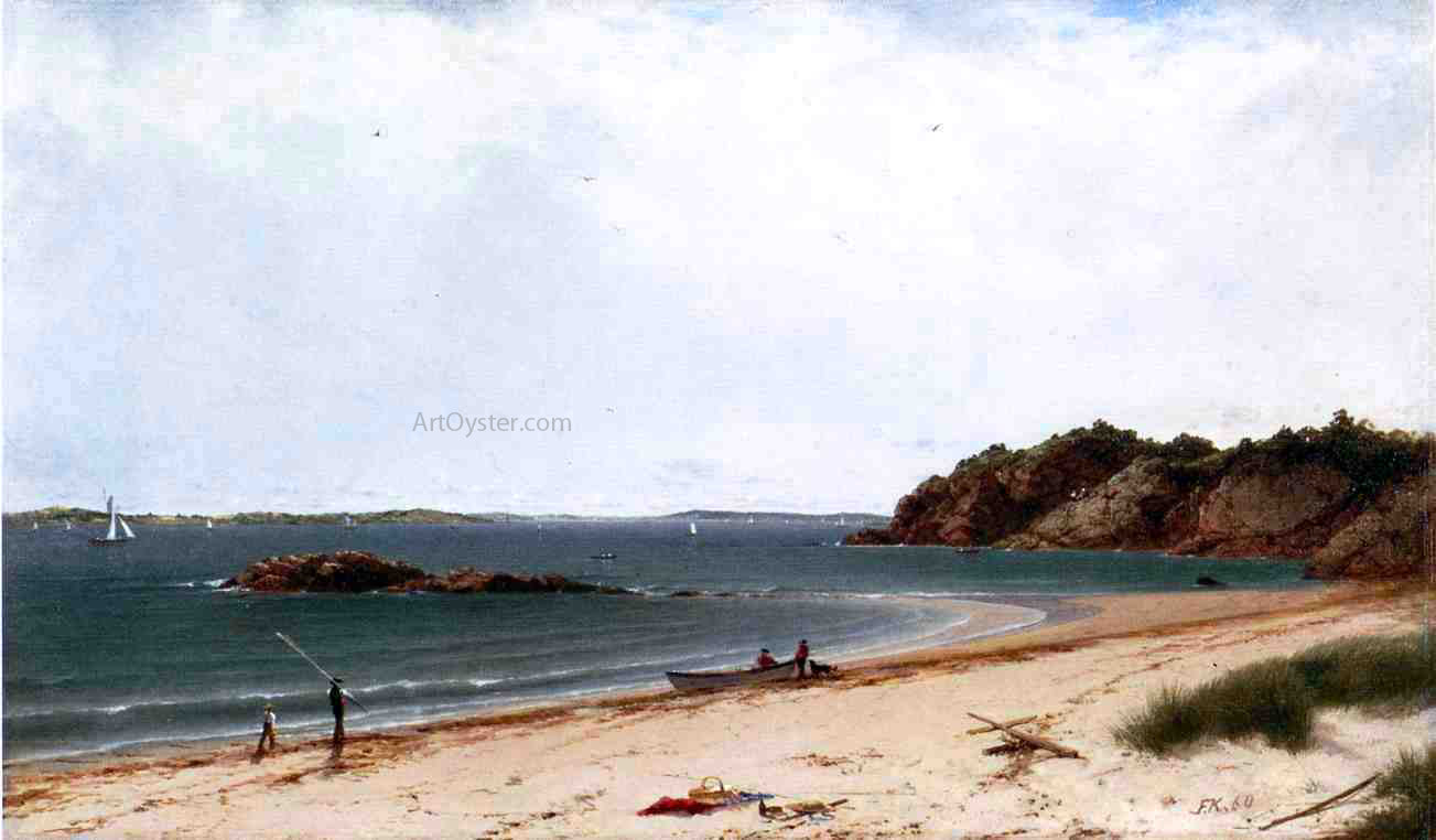 John Frederick Kensett View of the Beach at Beverly, Massachusetts - Hand Painted Oil Painting