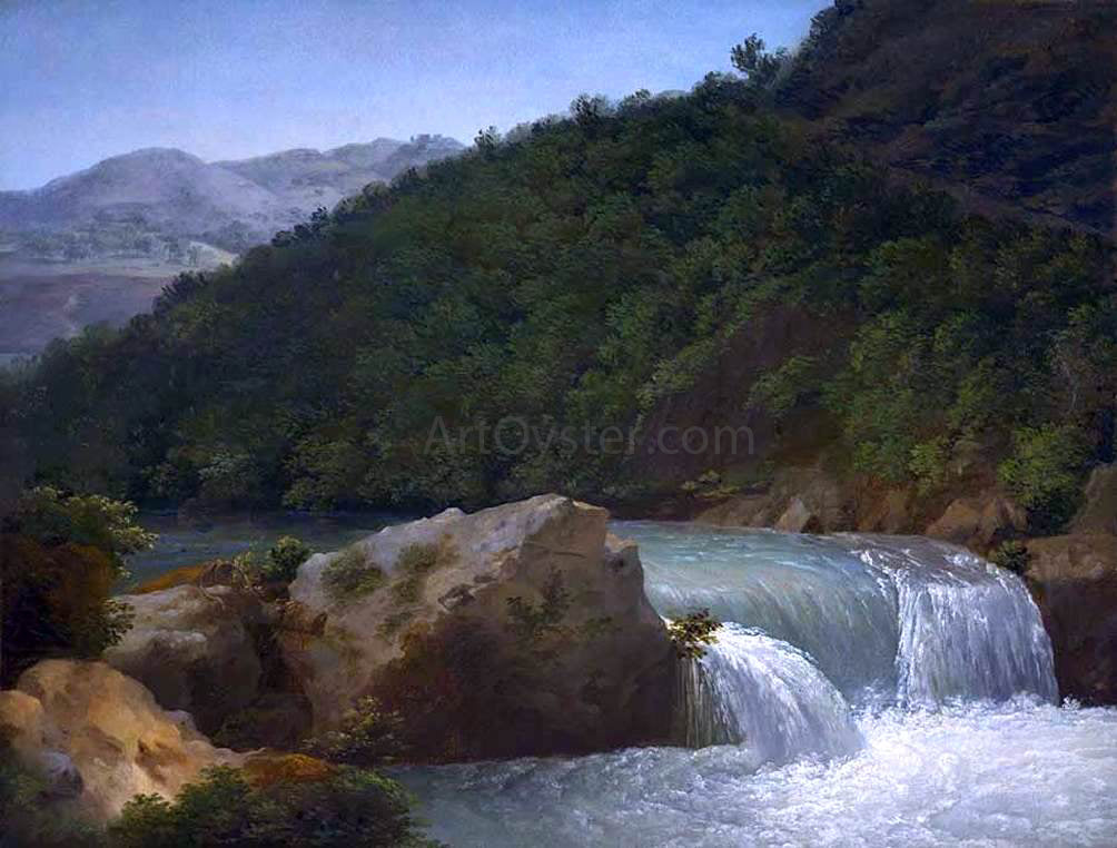 Jean-Joseph-Xavier Bidauld View of the Cascade of the Gorge near Allevard - Hand Painted Oil Painting