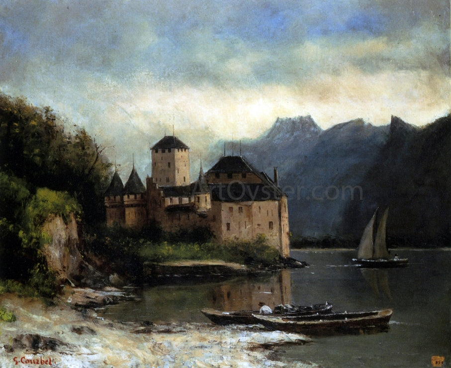 Gustave Courbet View of the Chateau de Chillon - Hand Painted Oil Painting