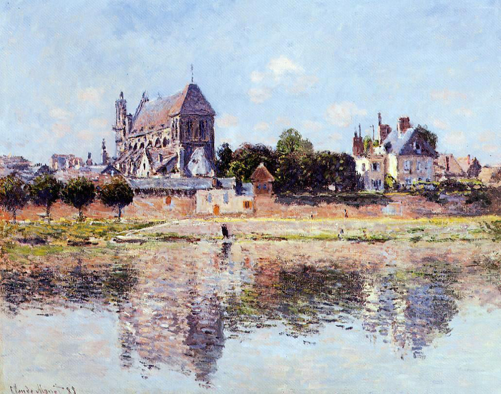 Claude Oscar Monet View of the Church at Vernon - Hand Painted Oil Painting