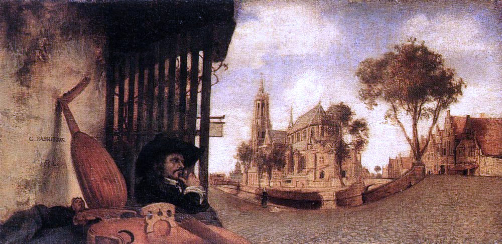 Carel Fabritius View of the City of Delft - Hand Painted Oil Painting
