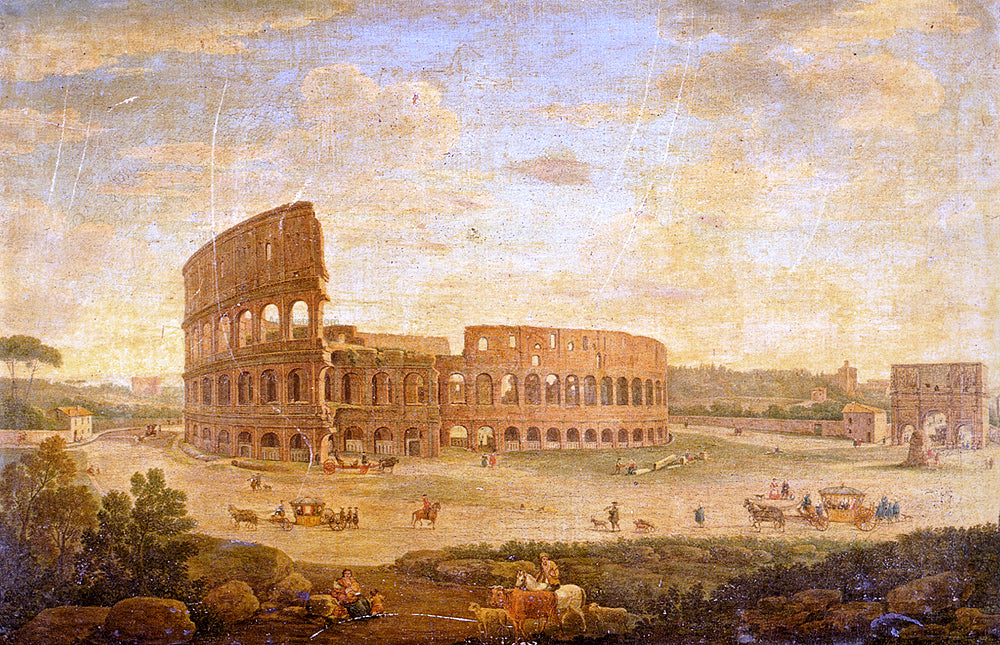 Hendrik Frans Van Lint View Of The Colosseum And The Arch Of Constantine, Rome - Hand Painted Oil Painting