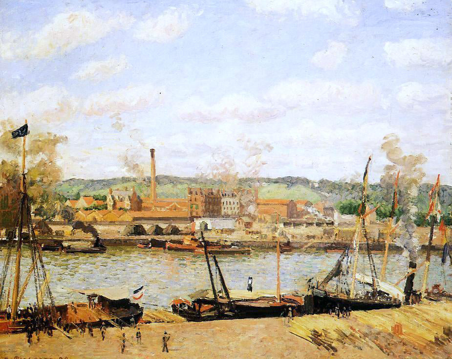 Camille Pissarro View of the Cotton Mill at Oissel, near Rouen - Hand Painted Oil Painting