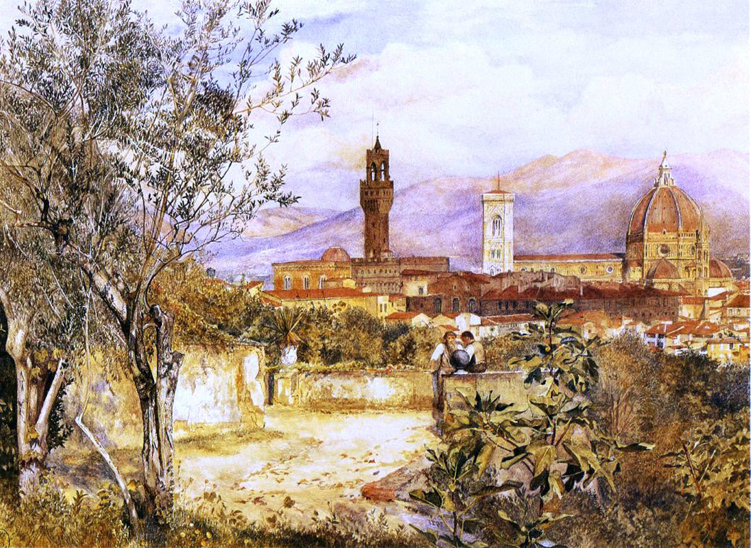  Henry Roderick Newman View of the Duomo fro the Mozzi Garden, Florence - Hand Painted Oil Painting