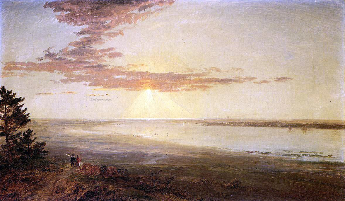 Jasper Francis Cropsey View of the Hudson - Hand Painted Oil Painting