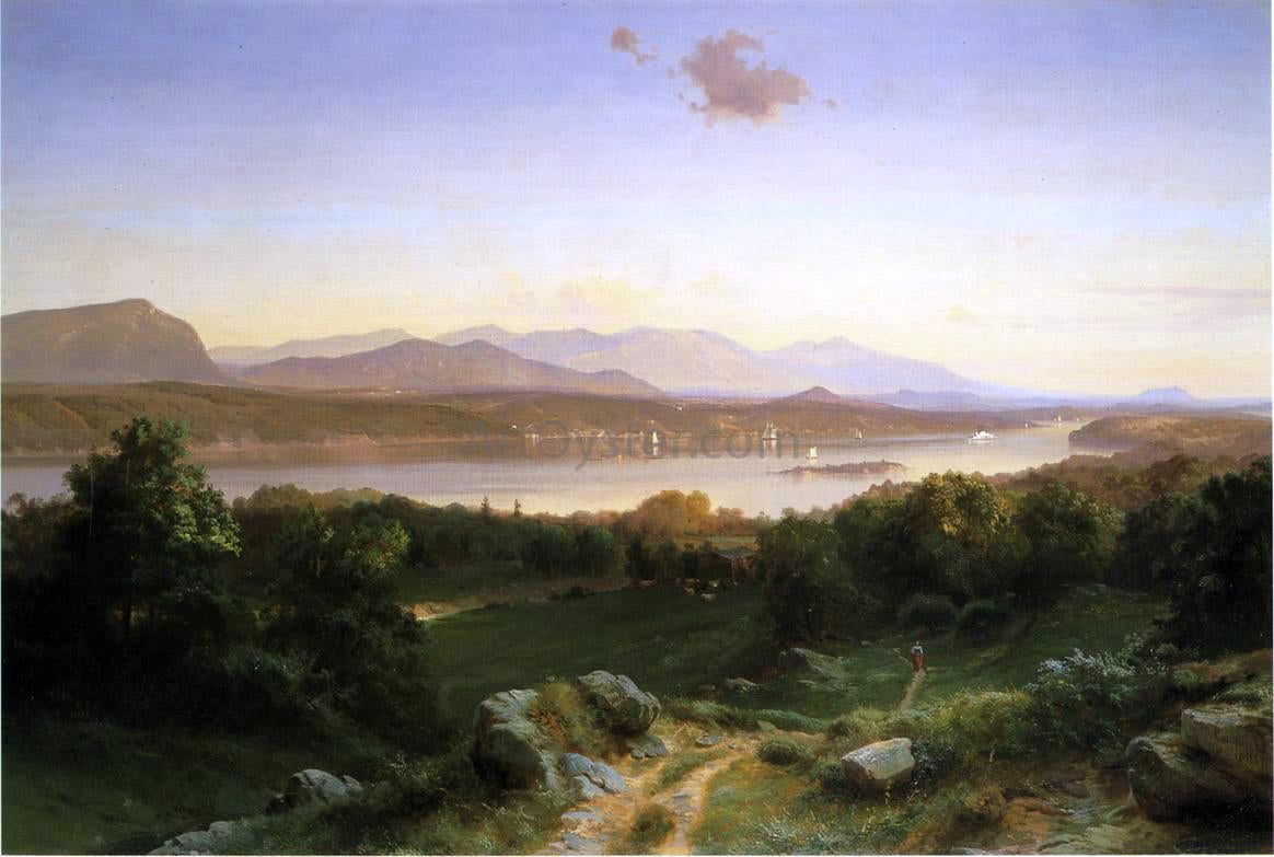  Johann Hermann Carmiencke View of The Hudson from Hyde Park - Hand Painted Oil Painting