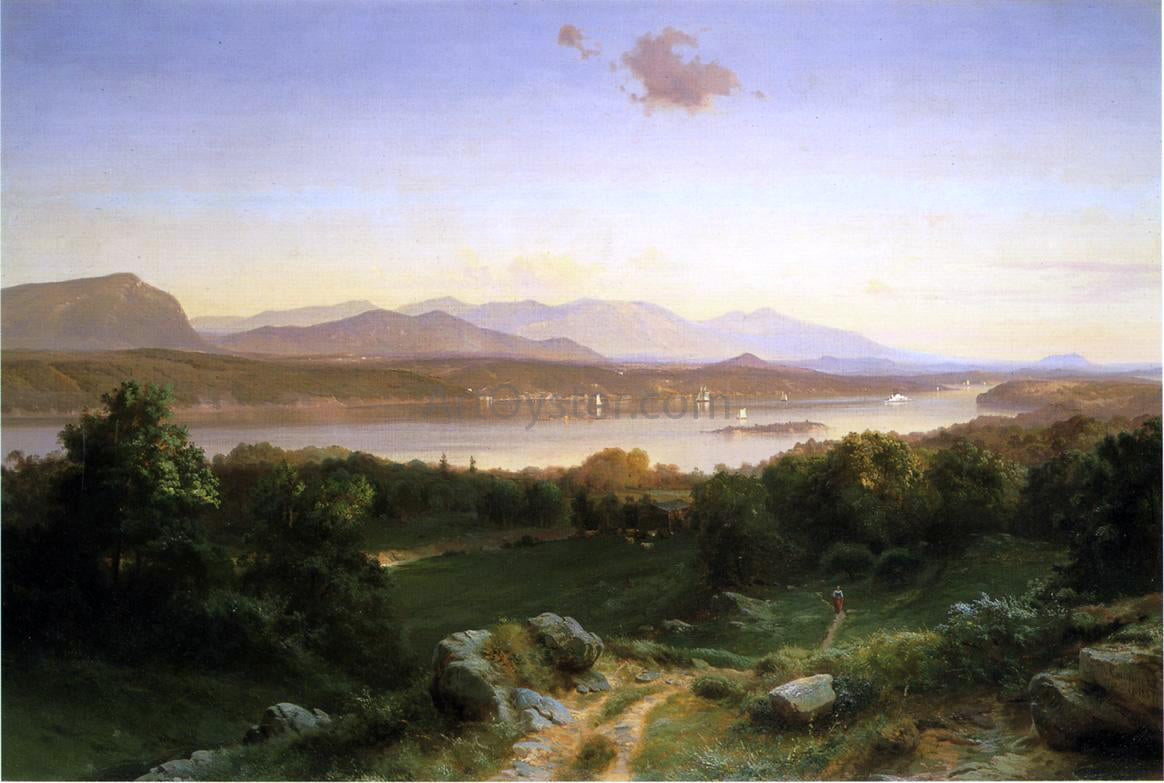 Johann Hermann Carmiencke View of The Hudson from Hyde Park - Hand Painted Oil Painting