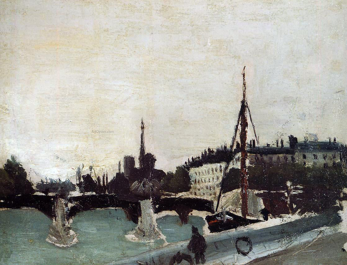 Henri Rousseau View of the Ile Saint-Louis from the Quai Henri IV (study) - Hand Painted Oil Painting